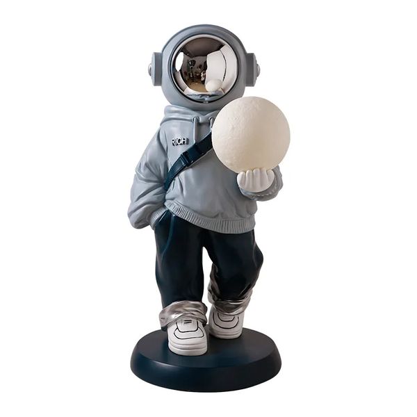High-End Spaceman Moon Lamp Large Resin Decoration for Home and Office