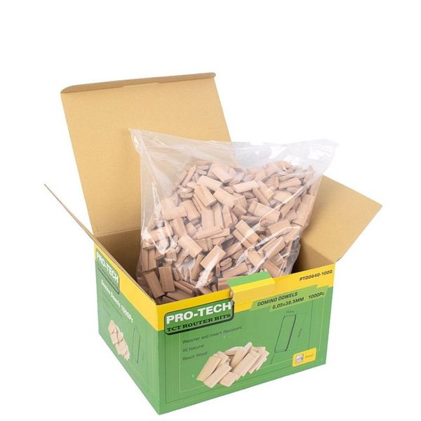 Domino Tenon 6x40mm 1000 Piece Colour Box Beech Wood
