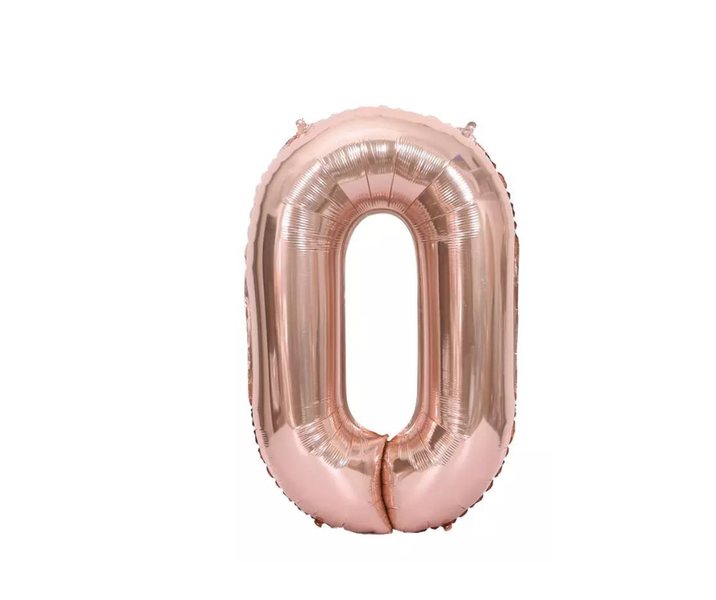 Rose Gold Number 0 Foil Balloon 40 Inch/101cm Helium Kids Adult Party Decor