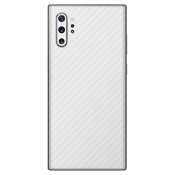 White Carbon Fibre Vinyl Wrap for Samsung Note 10 Plus - Two Pack