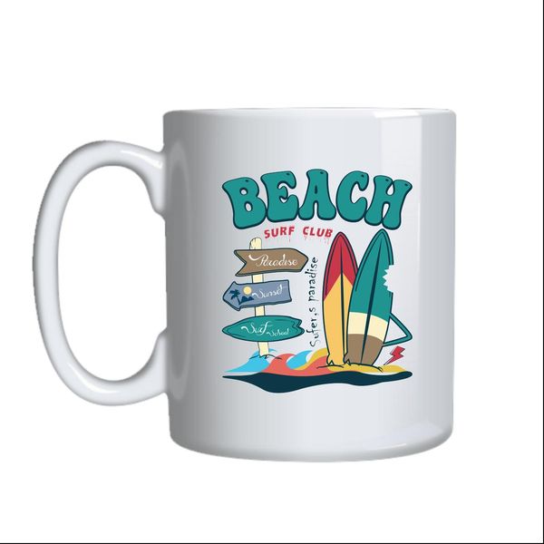 Beach Surf Coffee Mugs Trendy Surfing Lovers Graphic Birthday Present 037