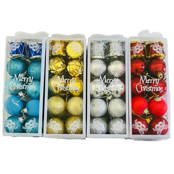 Christmas Tree Baubles - Christmas Balls (4 cm) 16 Piece (Pack of 2)