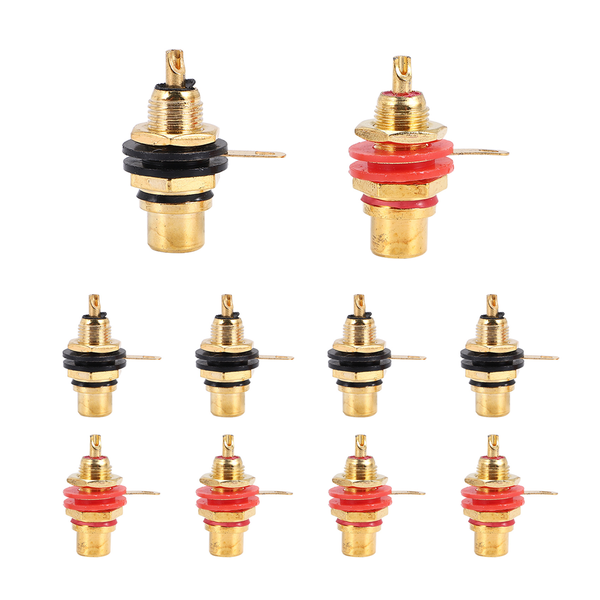 10Pcs/Lot RCA Connector Gold Plated Female Jack Socket Solder Wire Connect