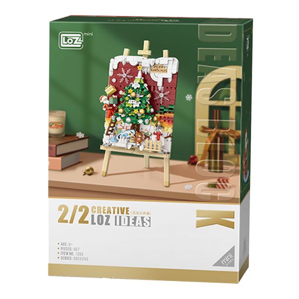 Loz Painting Style Mini Building Blocks - Sleigh Christmas Tree