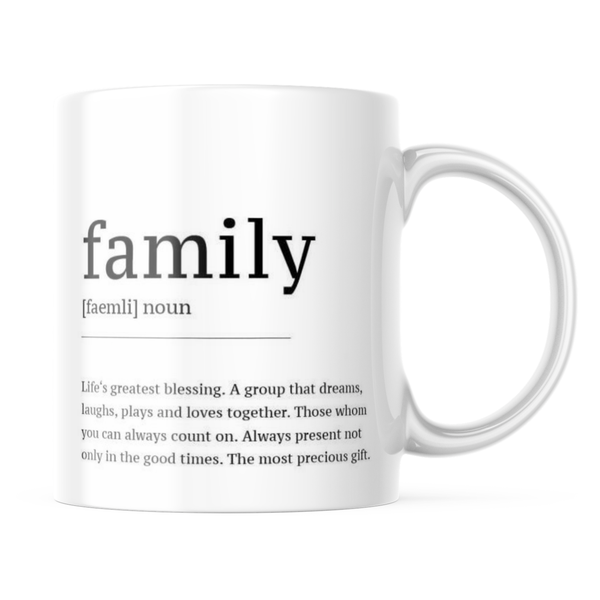 Ceramic Family Meaning Mug - White - 11oz