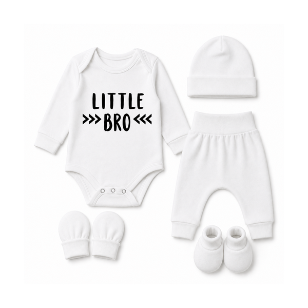 Long Sleeve Little Bro White - Monochrome