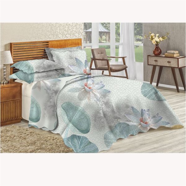 Dream World 5 Piece Bedspread Set Queen -Floral Blue