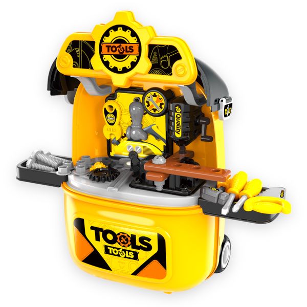 2-in-1 Portable Toolbox Suitcase with Toy Tools - Toys for Boys