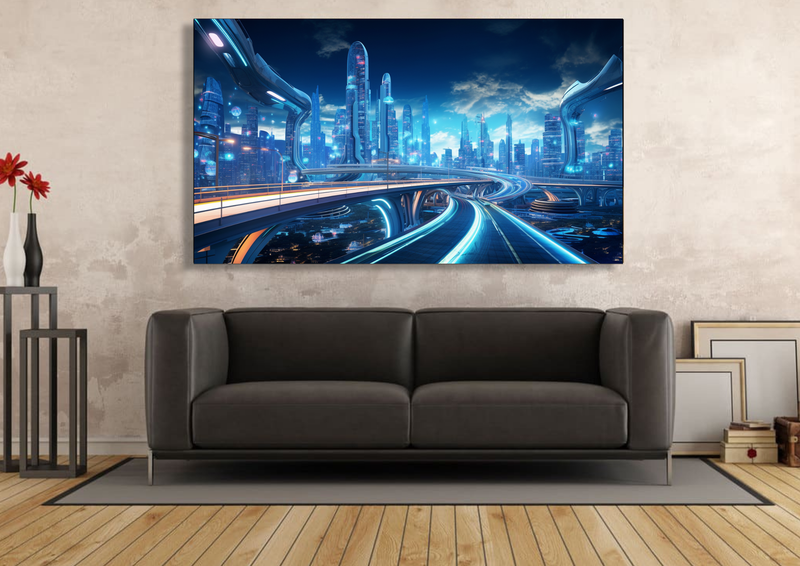 Canvas Wall Art - Futuristic Freeway Abstract - HC1135