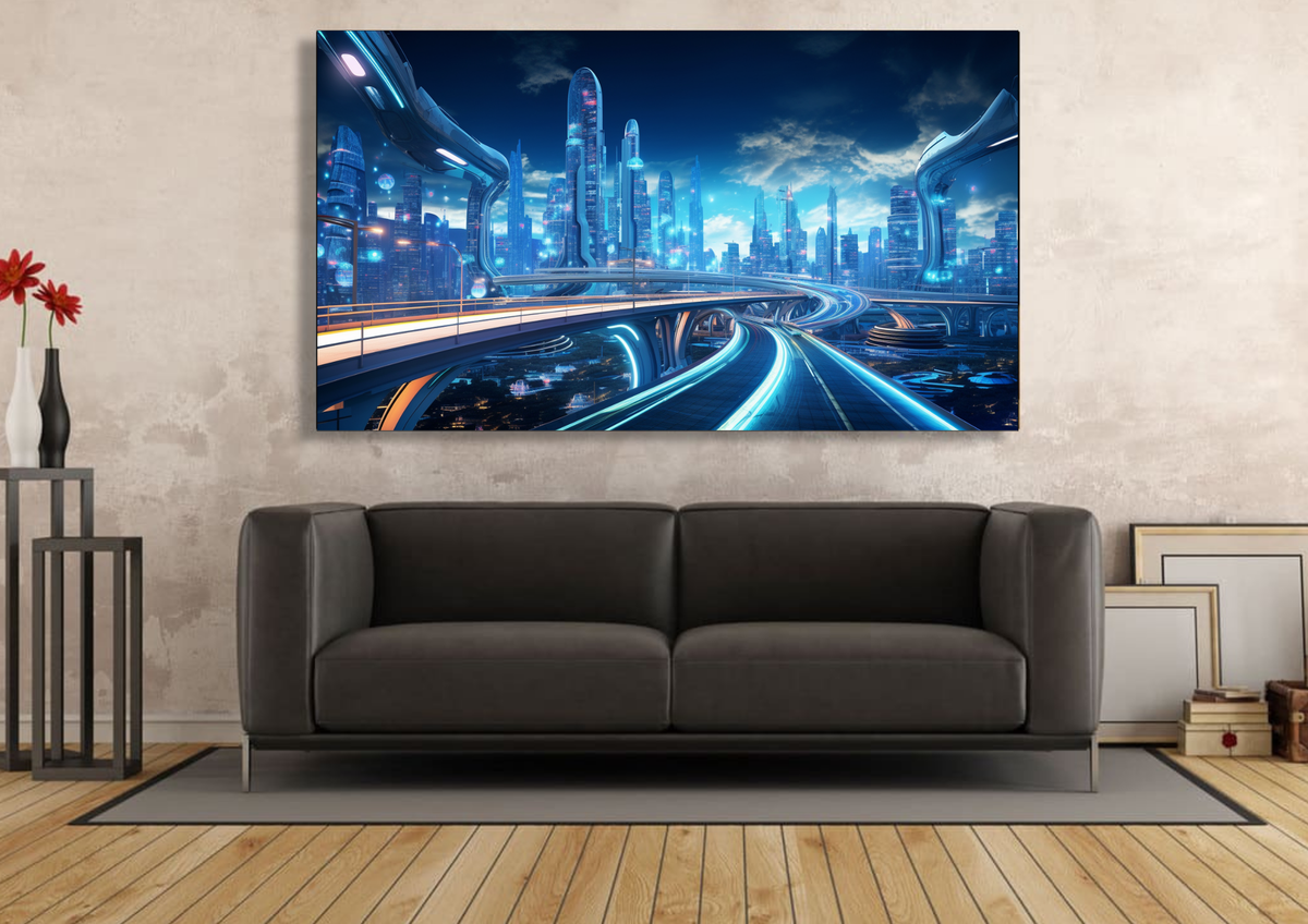 Canvas Wall Art -Futuristic Freeways Abstract - IM1135 | Shop Today ...