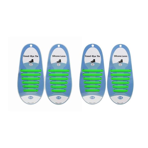 Killer Deals Elastic Lazy No-Tie Silicone Speed Laces - Kids- 2 Pack