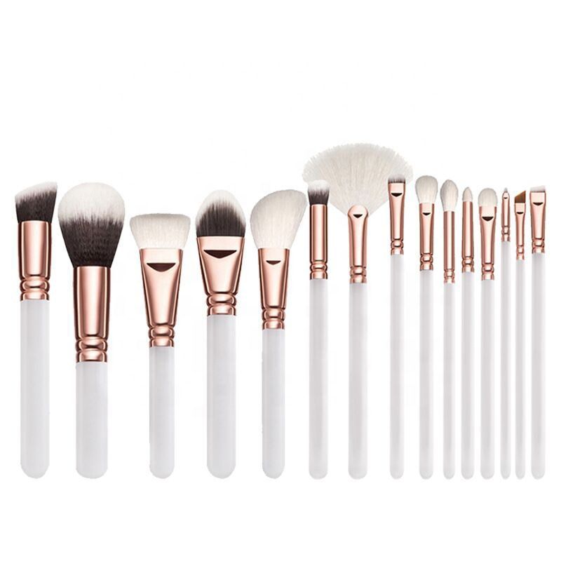 GreenLeaf White Makeup Brush Set 15 Piece with Cosmetic Bag | Shop ...