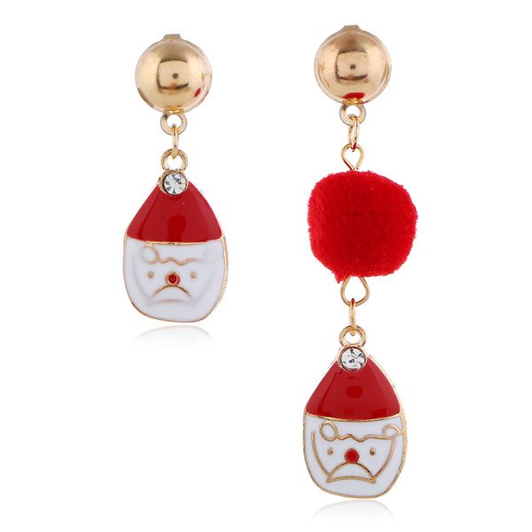 Cartoon Snowball Pom-pom Stud Earrings