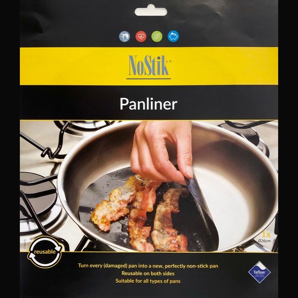NOSTIK Reusable Protective Frying Pan Liner - Black 26cm