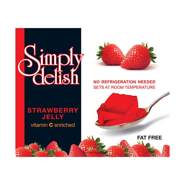 Simply Delish - Jelly - Strawberry - Fat Free - Vegan - 6 pack