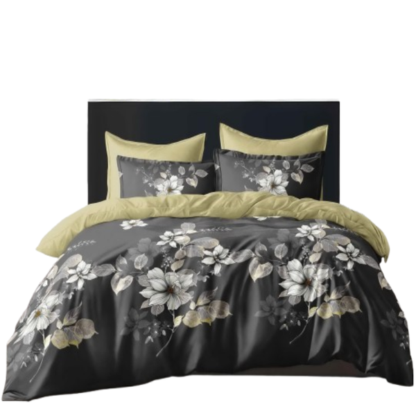 Linen Boutique - Duvet Cover Set Reversible-RomanoDaringBlack