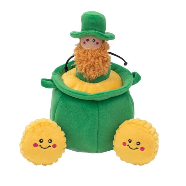 ZippyPaws Zippy Burrow Interactive Hide &amp; Seek Dog Toy - Pot of Gold