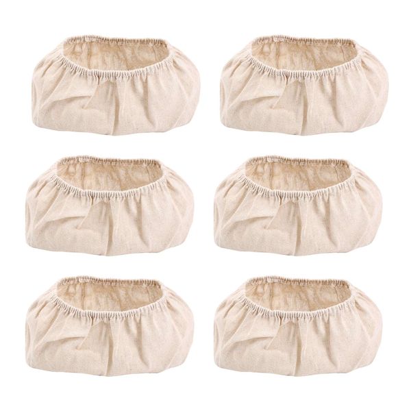 6 Piece Shape Bread Proofing Basket Cover Natural Rattan Cloth Liner