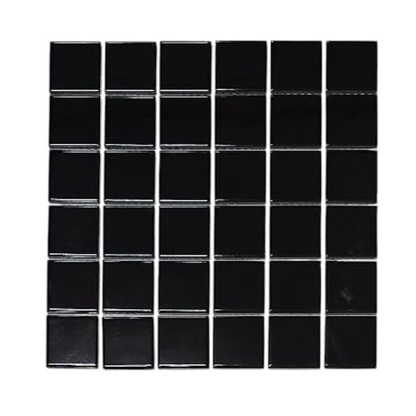 Porcelain Mosaic Tiles Box - Shiny Black - Walls, Floors, Swimming Pools
