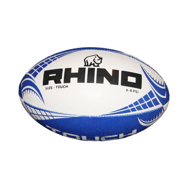 Rhino Touch Rugby Ball - White/Blue