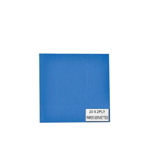 Serviettes - 2 Ply - 33cm - 20 Piece Plain Blue