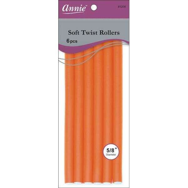 Annie Soft Twist Rollers 10in 6ct Red- 2 Pack