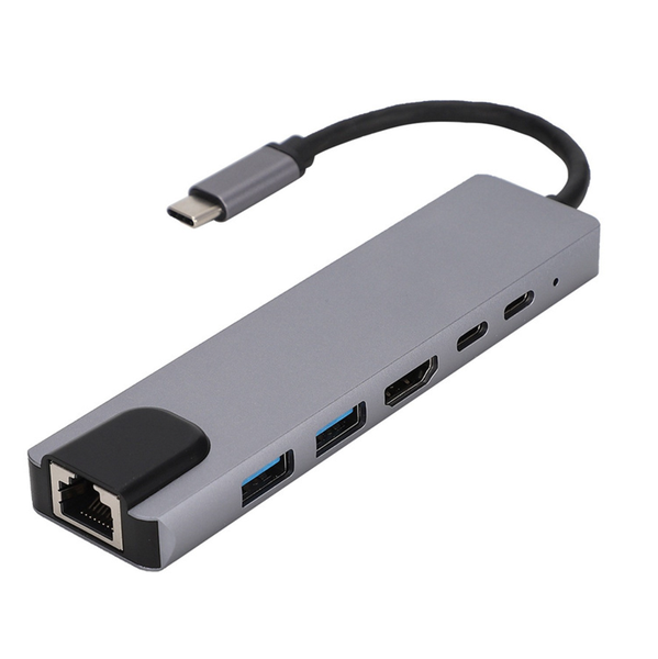 Multi-functional 8-in-1 USB-C Adapter Hub Docking Station
