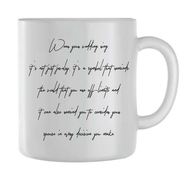 Wedding Ring Coffee Mugs for Men Women Motivational Saying Graphic Cups 160