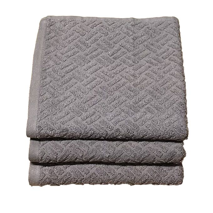 Hand Towel 3 Pack Grey 50 x 100cm Cotton