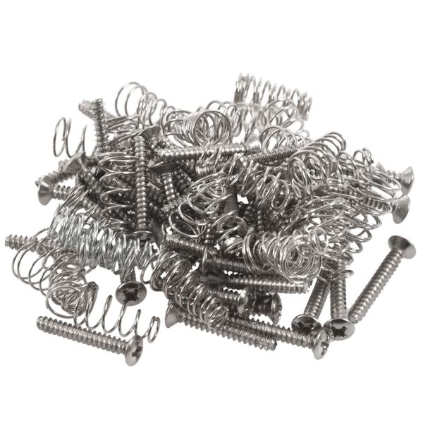 50pcs Chrome Single Coil Pickup Screws &amp; Adjust Height Springs For Fender G