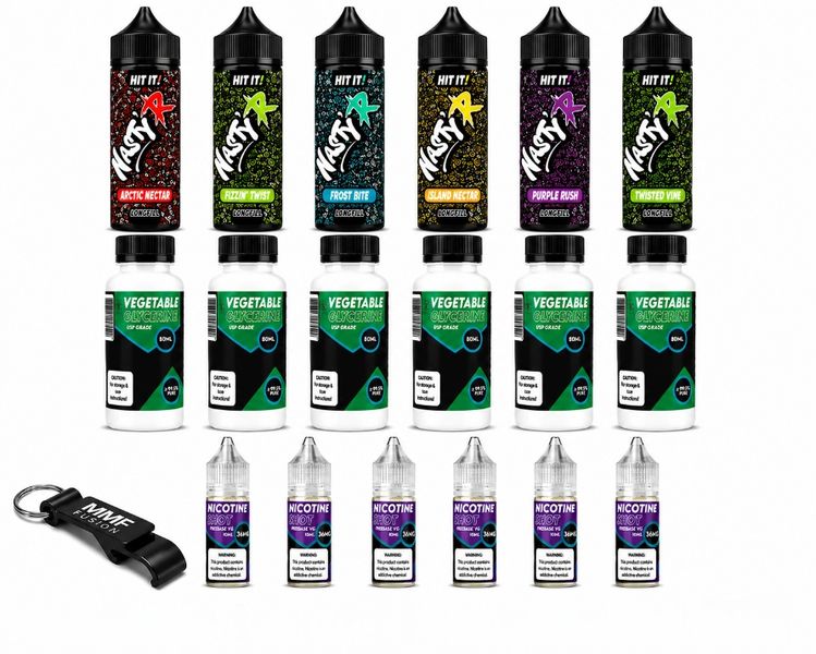 Nasty R MMF Longfill 120ml e-liquid - ALL 6 FLAVOURS 3mg (Pack of 19)