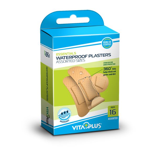4 Boxes of VitaPlus Waterproof Plasters - Assorted