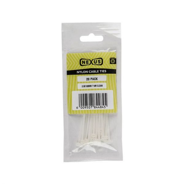 Bulk Pack 5 x Nexus Cable Ties 4.8x400mm T50l 20pk Clear