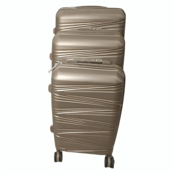 3-Piece Unbreakable Polypropylene Luggage Set - Brown