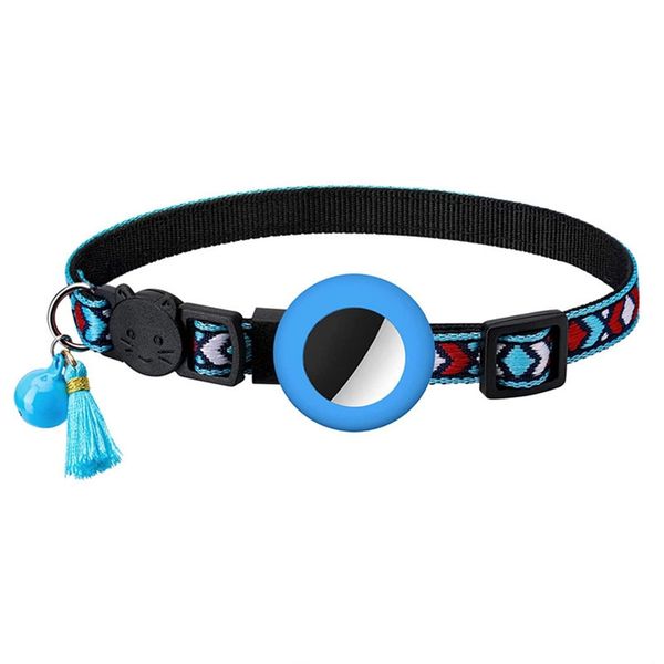 Breakaway Collar with Apple Airtag Holder and Bell for Cats
