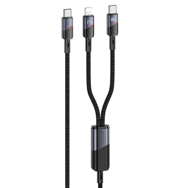 Universal 2-in-1 USB-C Charging Cable (Type-C &amp; iP) 100W Fast Charge