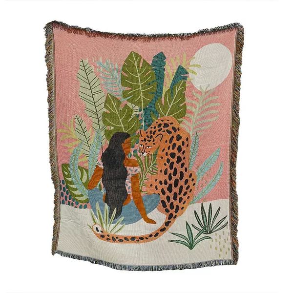 Vintage Poly-Cotton Tapestry Sofa Blanket, Camping Blanket, Tapestry