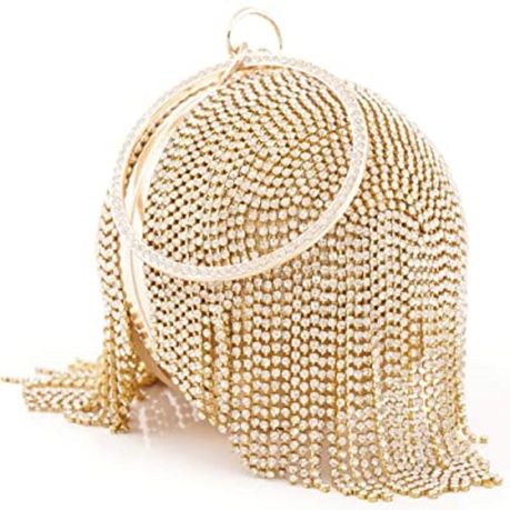 Womans Round Clutch Handbag Gold Shop Today. Get it Tomorrow