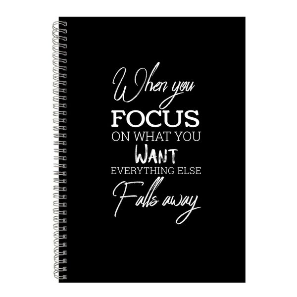 Focus A4 Notebook Spiral Lined Motivational Saying Graphic Notepad Gift 224