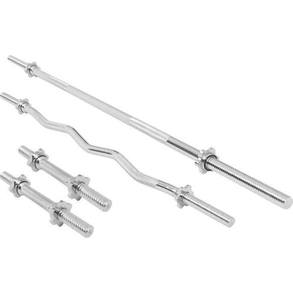 EZ Bar and Barbell with Dumbbells Bars, Fits 30/31mm Weight Plates