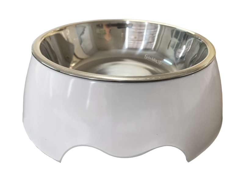 Grovida Pet Bowl Melamine - Stainless Steel (450ml)