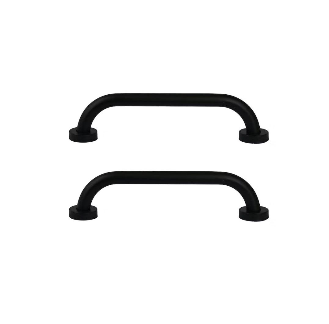 45cm Matte Black Bathroom Hand Rail - 2 Pack