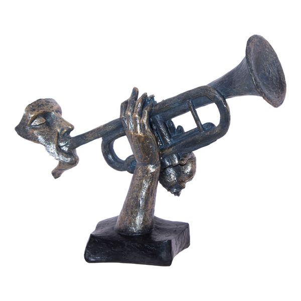 Be Classic H Man with Trumpet Deco Statue- 32x29cm