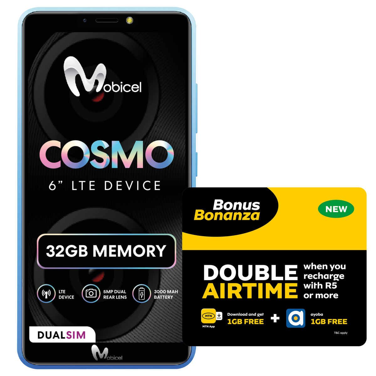 Mobicel Cosmo 16GB LTE Dual Sim - Blue(NL)