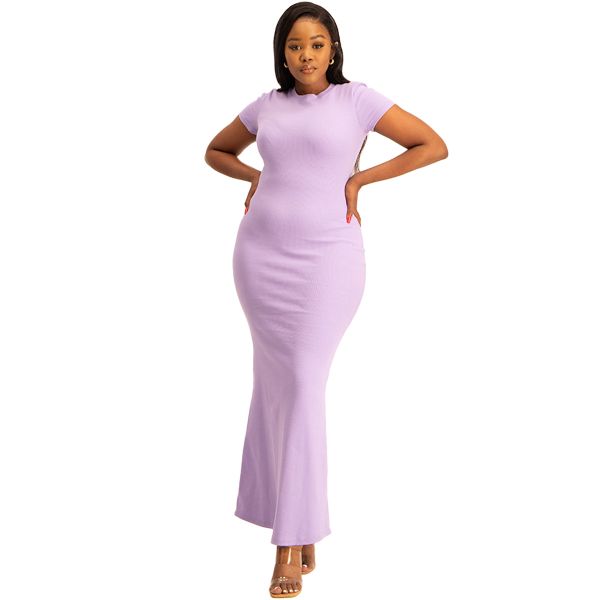 Women Cotton, Polyester, Spandex Bodycon Maxi Dress