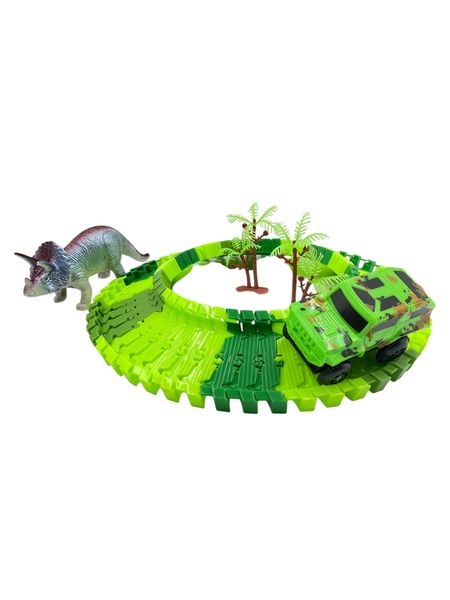 Dinosaur Track Car Set - DIY Flexible Race Track Adventure