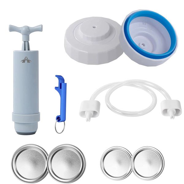 Vacuum Sealer Kit with Accessory Hose for Wide &amp; Regular Mouth Mason Jars