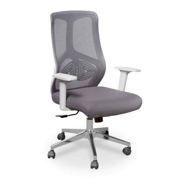 Mica Modern Design Curved Mesh Back for Airflow and Lumbar Support - Grey