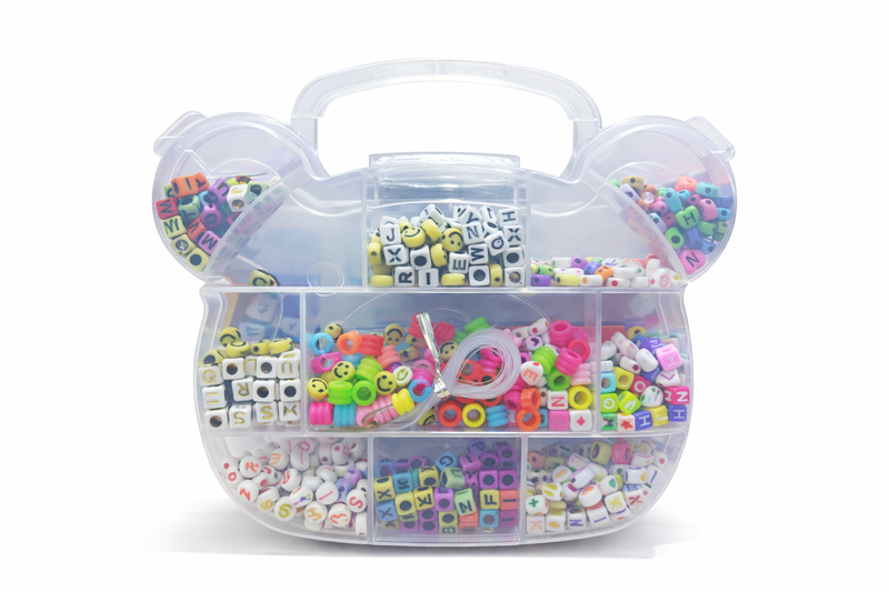 DIY Bear-Shaped Alphabet Beads Kit - Portable Jewellery Making Set