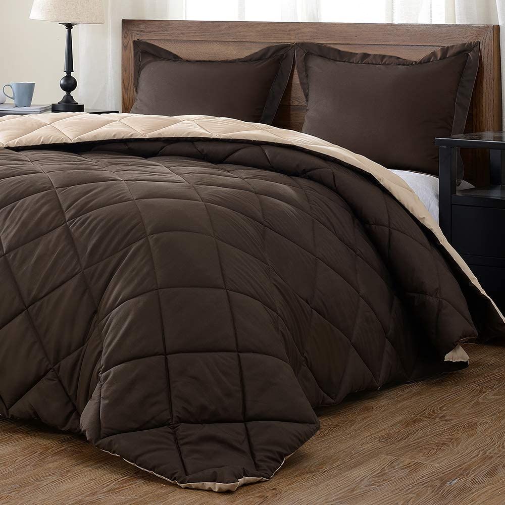 Reversible 5pc comforter Brown Tan Bedspread Buy Online in South